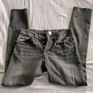 Divided Men's Distressed Skinny Jeans Gray Wash H&M Size 31x32